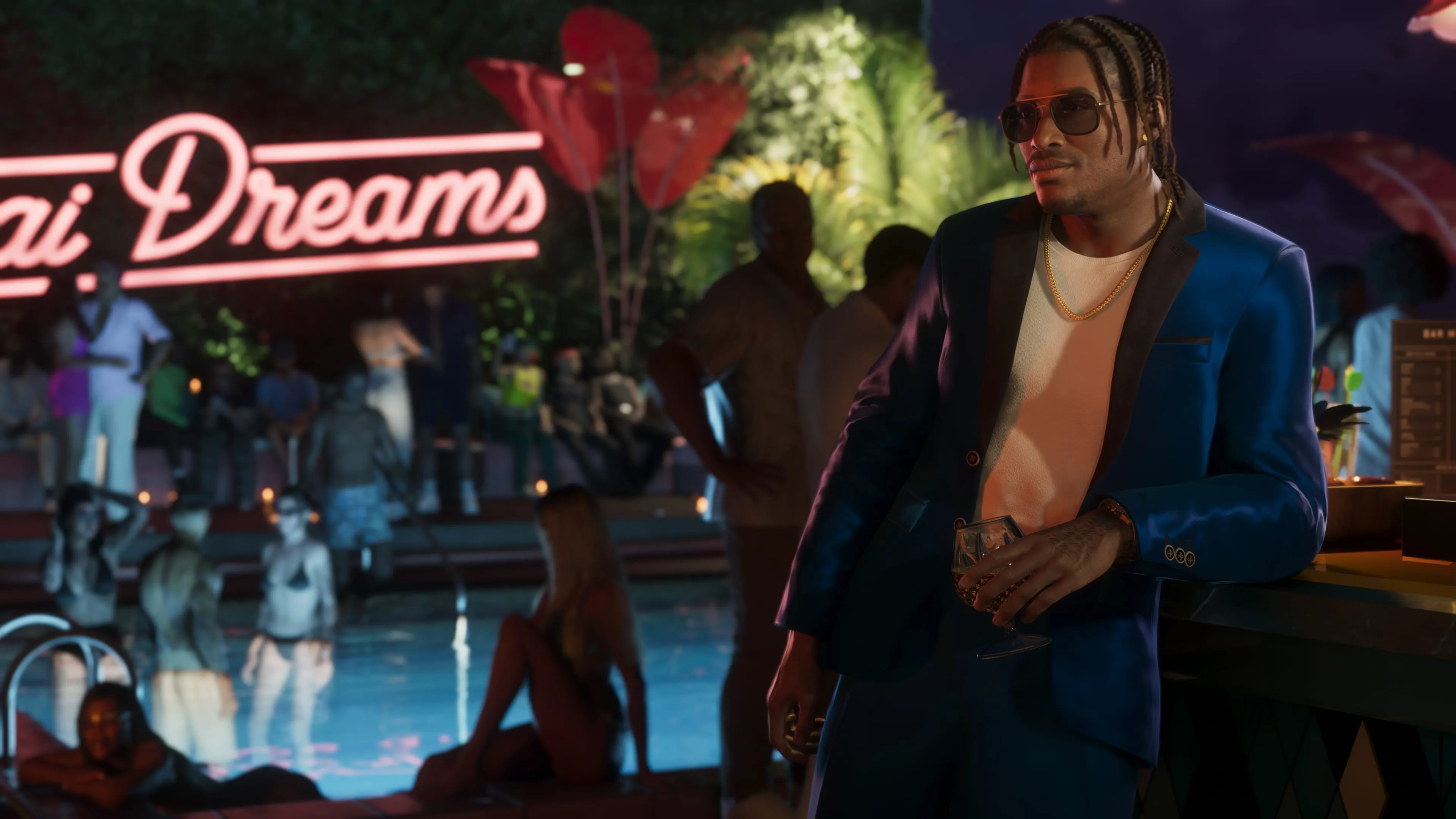 GTA 6 Dre'Quan Priest in a neon nightclub