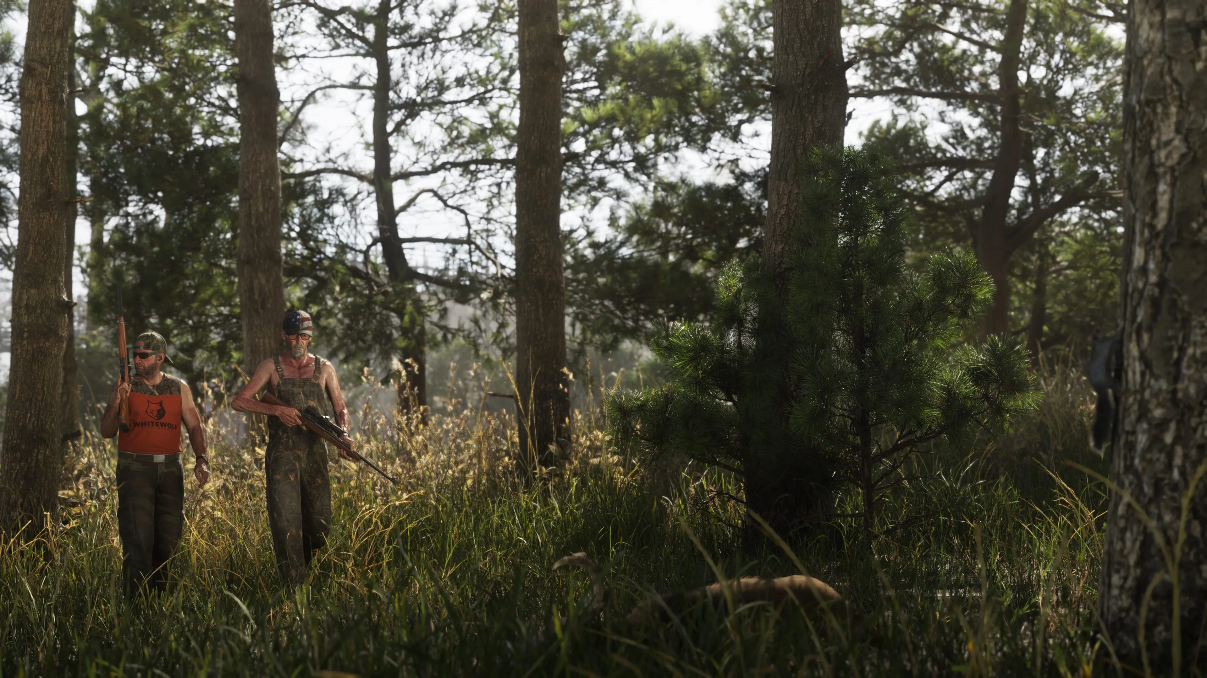 GTA 6 hunters in the Mount Kalaga pine forest