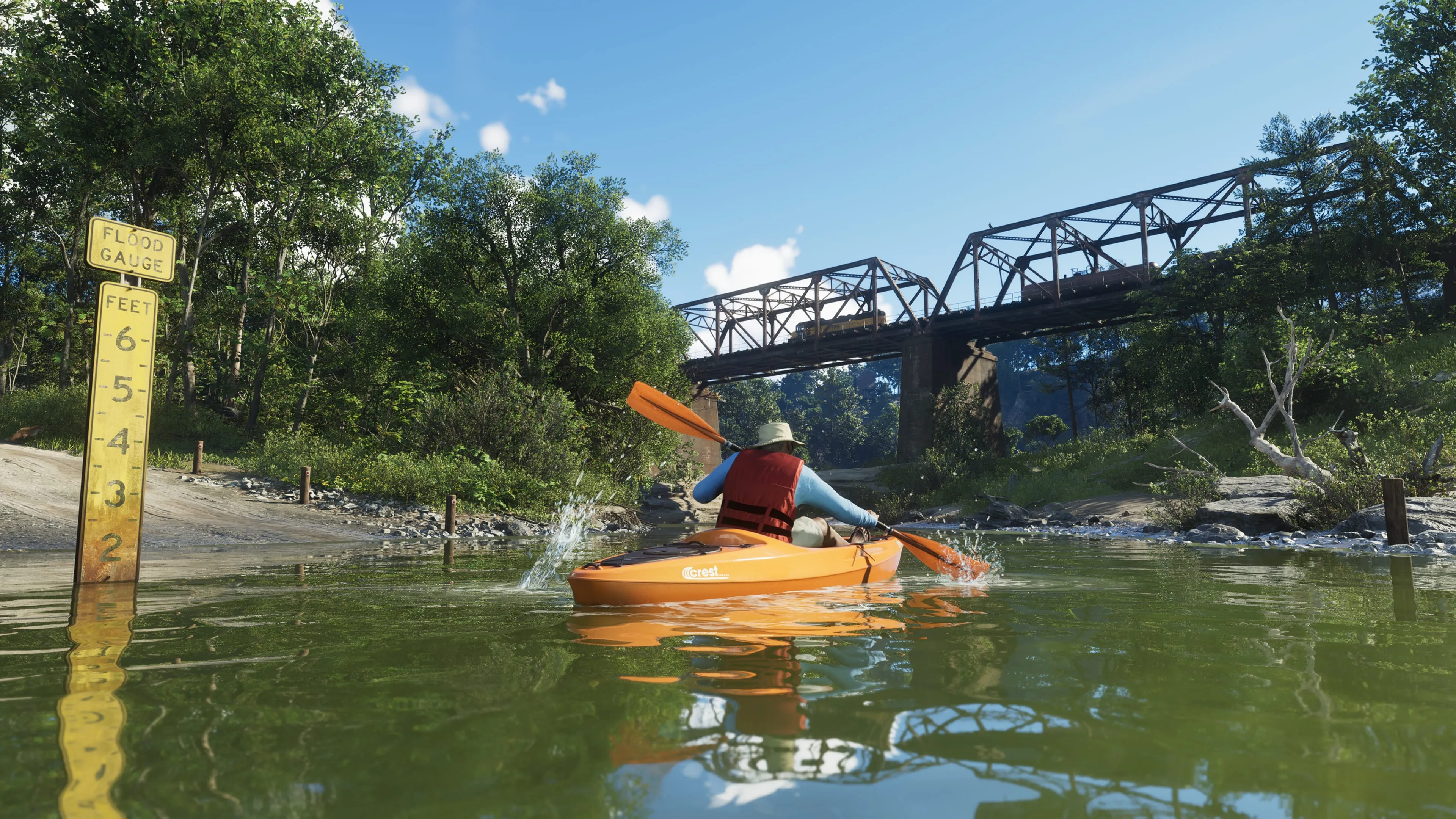 GTA 6 kayaking a river in Mount Kalaga National Park