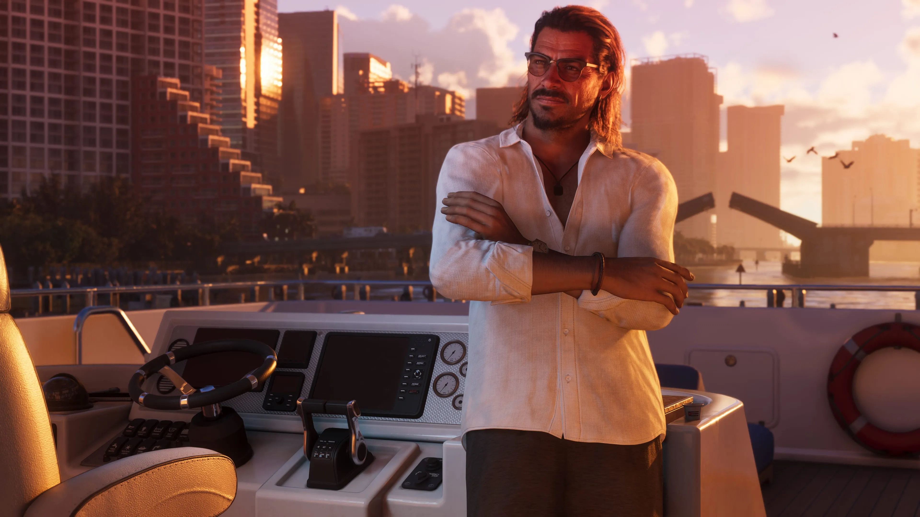 GTA 6 Raul Bautista on a yacht at sunset