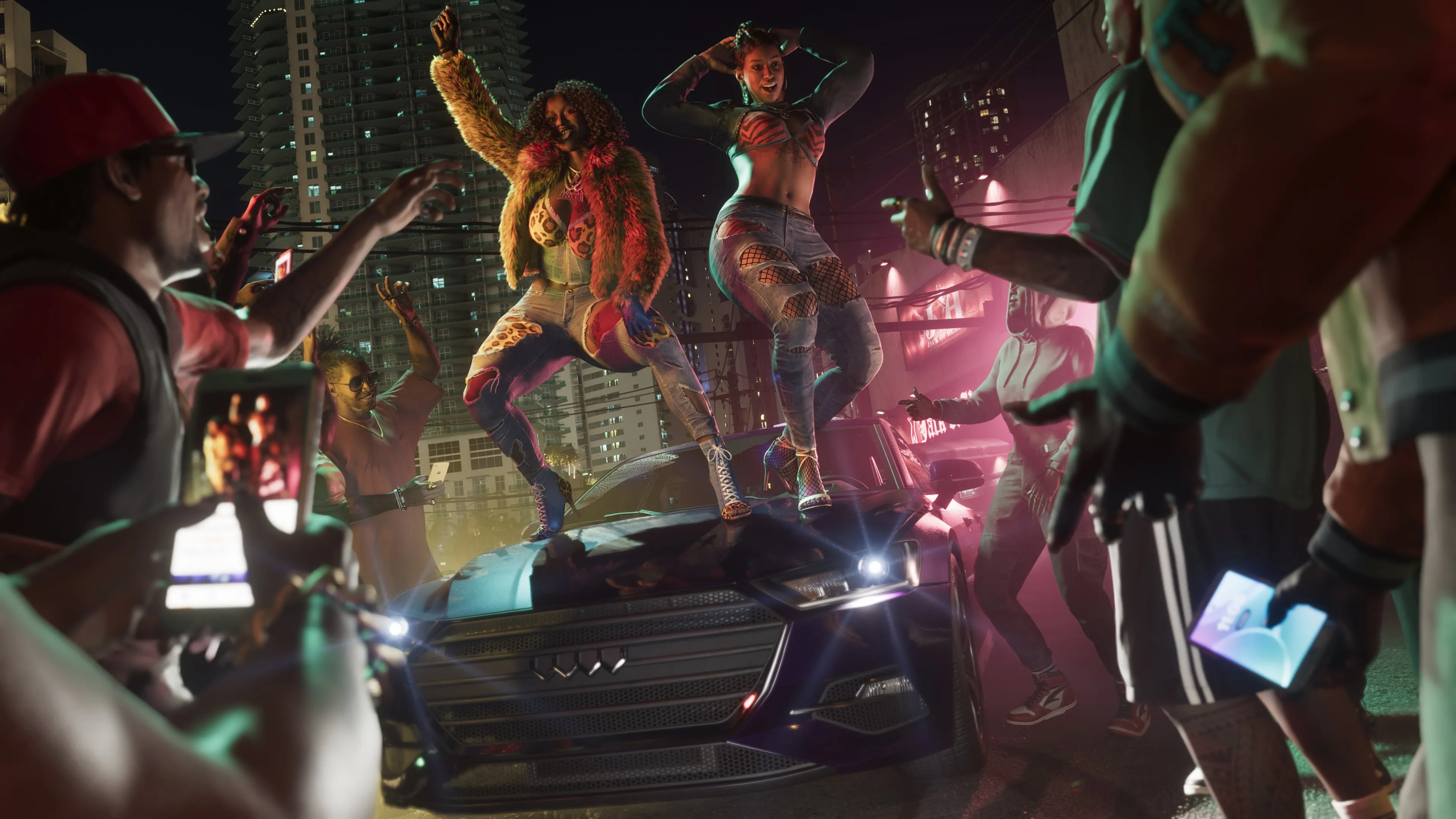 GTA 6 Real Dimez dancing on a car at a night street party